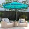 Polyester Auto-Tilt Solar Patio Umbrella with LED Lights and 10x8.3 ft Shade